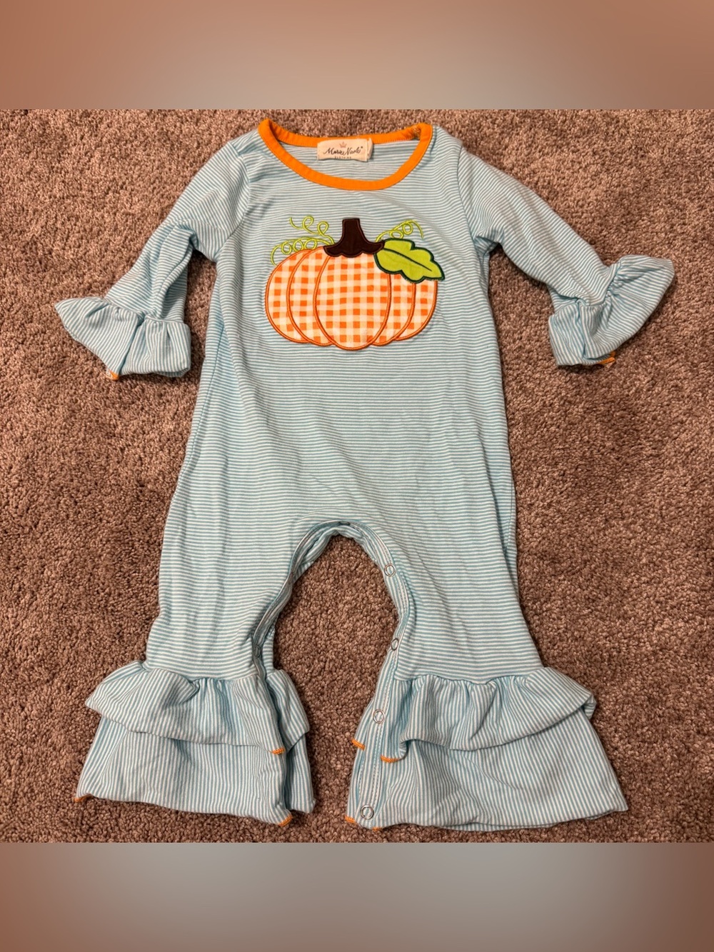 Marie Nicole Fall Pumpkin Romper